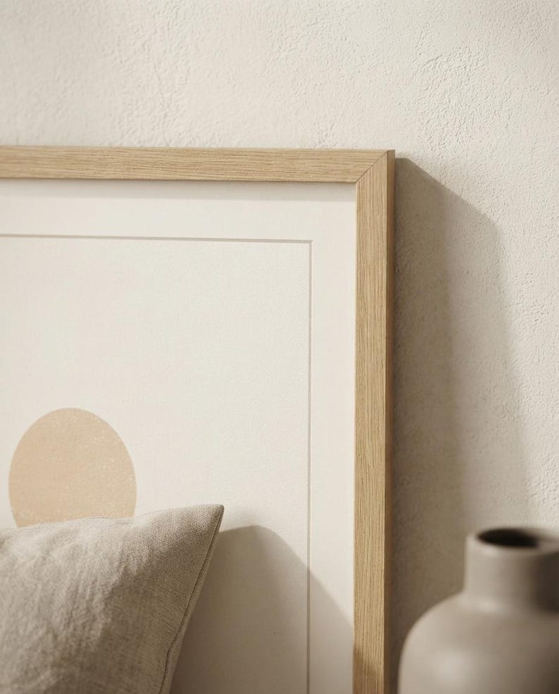 Japandi Mountain Print, Minimalist Layered Peaks Wall Art, Neutral Landscape Decor, Above Bed | Calm & Oak image 10