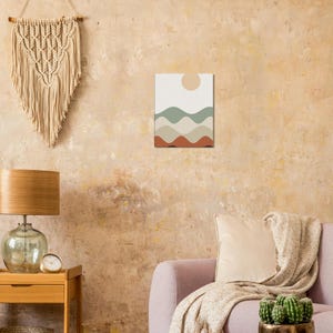 Layered Hills — Abstract Landscape Japandi Canvas Print, Minimalist Neutral | Calm & Oak image 8