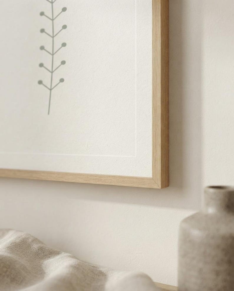 Single Stem — Botanical Line Japandi Wall Art Print, Minimalist Neutral | Calm & Oak image 10