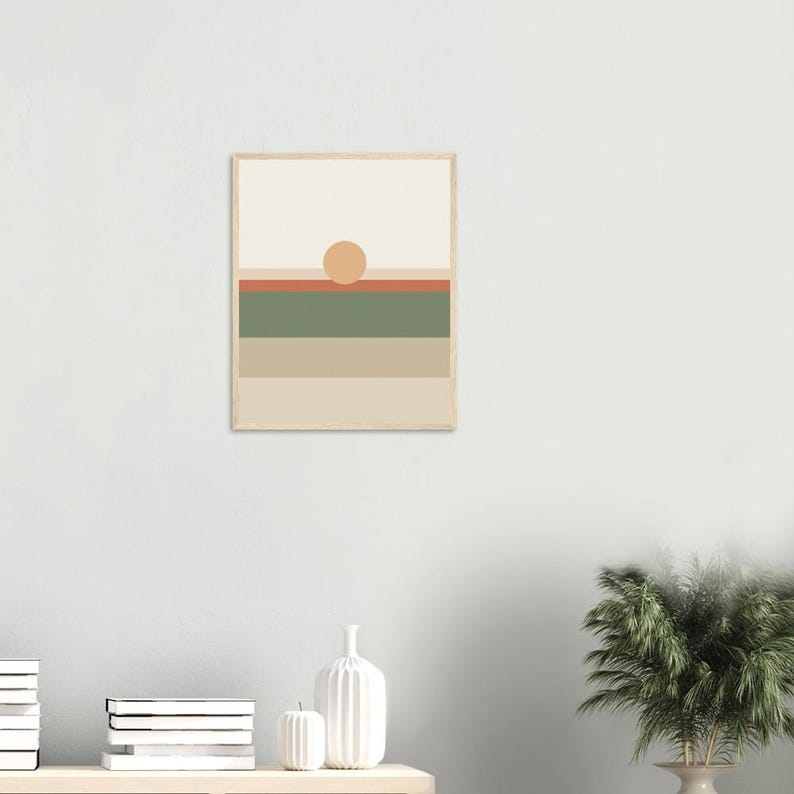 Tonal Horizon — Colour-Field Landscape Japandi Framed Print, Minimalist Neutral | Calm & Oak image 4