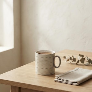 Taza de cerámica Neutral Mudcloth de 325 ml / Neutral Mudcloth de Calm & Oak imagen 1