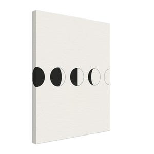Moon Phases — Celestial Japandi Canvas Print, Minimalist Neutral | Calm & Oak image 1