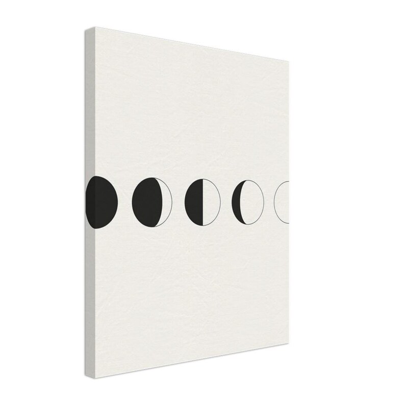 Moon Phases — Celestial Japandi Canvas Print, Minimalist Neutral | Calm & Oak image 1