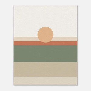 Tonal Horizon — Colour-Field Landscape Japandi Canvas Print, Minimalist Neutral | Calm & Oak image 2
