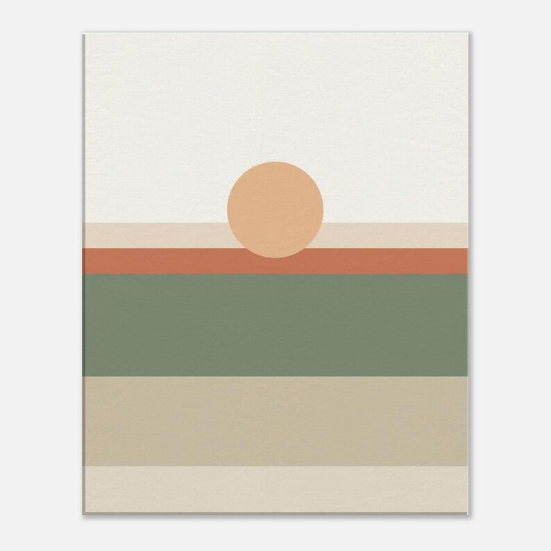 Tonal Horizon — Colour-Field Landscape Japandi Canvas Print, Minimalist Neutral | Calm & Oak image 2