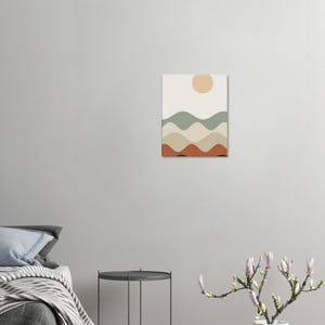 Layered Hills — Abstract Landscape Japandi Canvas Print, Minimalist Neutral | Calm & Oak image 7