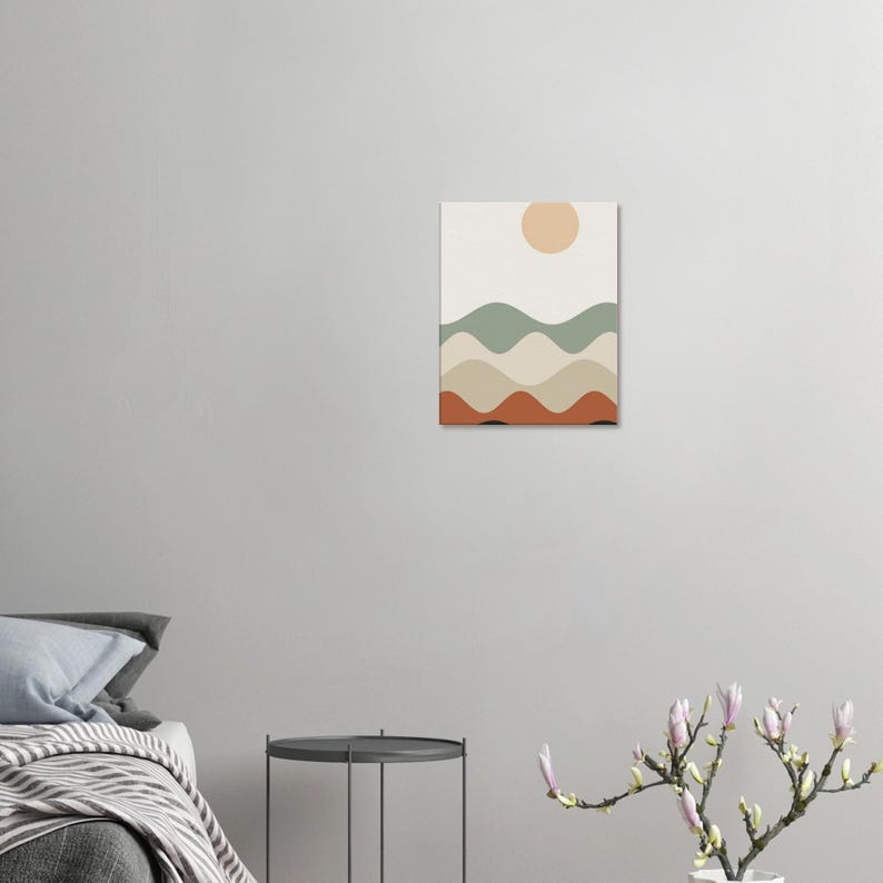 Layered Hills — Abstract Landscape Japandi Canvas Print, Minimalist Neutral | Calm & Oak image 7