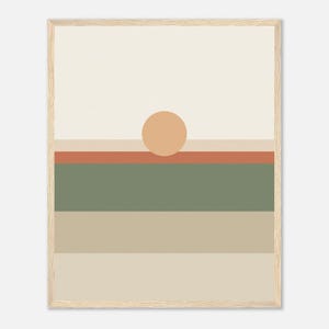 Tonal Horizon — Colour-Field Landscape Japandi Framed Print, Minimalist Neutral | Calm & Oak image 2