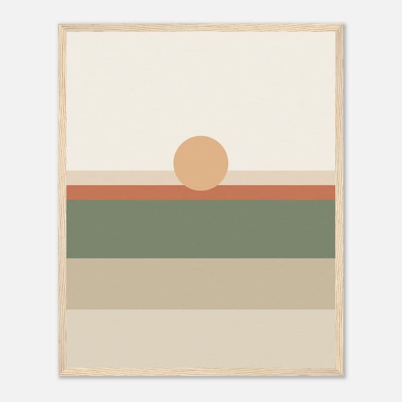 Tonal Horizon — Colour-Field Landscape Japandi Framed Print, Minimalist Neutral | Calm & Oak image 2