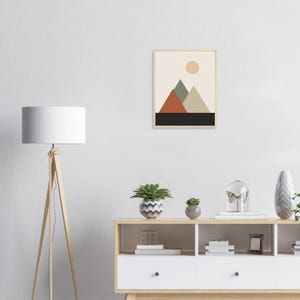 Mountain — Layered Peaks Japandi Framed Print, Minimalist Neutral | Calm & Oak image 5