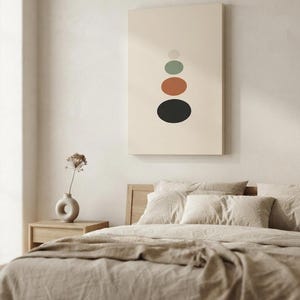 Balance — Stacked Stones Japandi Canvas Print, Minimalist Neutral | Calm & Oak image 2