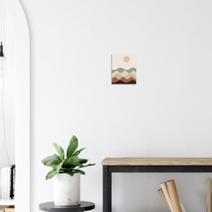 Japandi Abstrakte Landschaft, Minimalistische neutrale Wandkunst, über Bett-Dekor, geschichtete Hügel | Ruhe & Eiche Bild 10