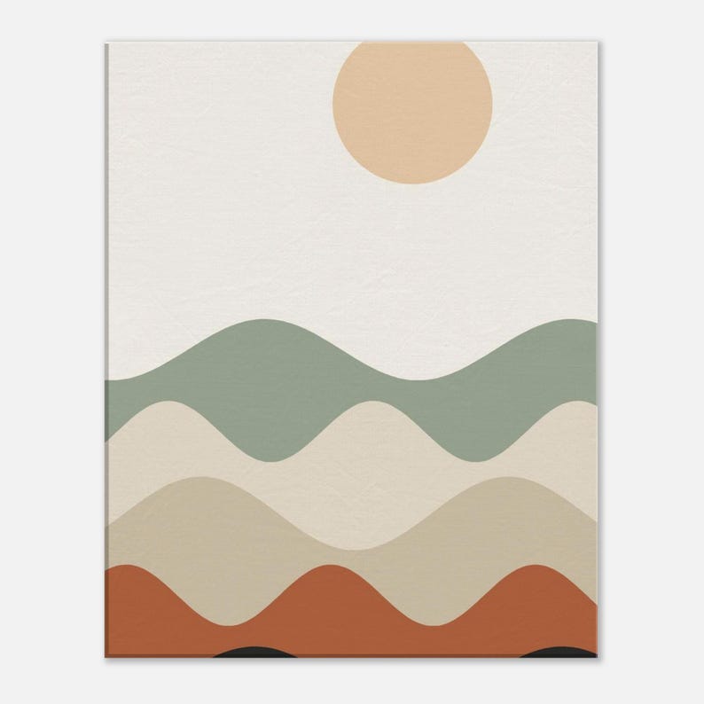 Layered Hills — Abstract Landscape Japandi Canvas Print, Minimalist Neutral | Calm & Oak image 10