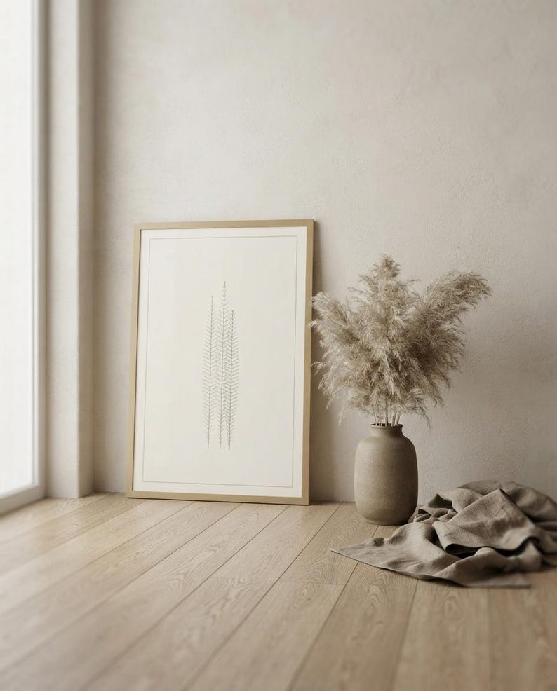 Pampas — Dried Grass Japandi Framed Print, Minimalist Neutral | Calm & Oak Bild 5