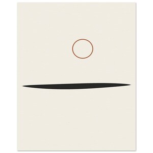 Ink Horizon — Sumi Brushstroke Japandi Wall Art Print, Minimalist Neutral | Calm & Oak 20x25 cm / 8x10″