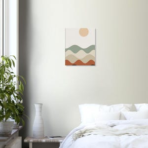 Layered Hills — Abstract Landscape Japandi Canvas Print, Minimalist Neutral | Calm & Oak image 9