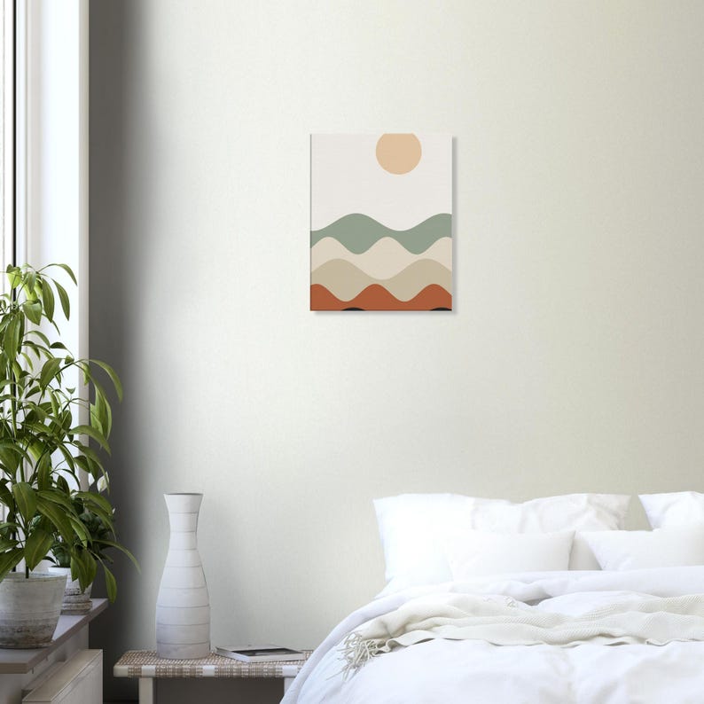 Layered Hills — Abstract Landscape Japandi Canvas Print, Minimalist Neutral | Calm & Oak image 9