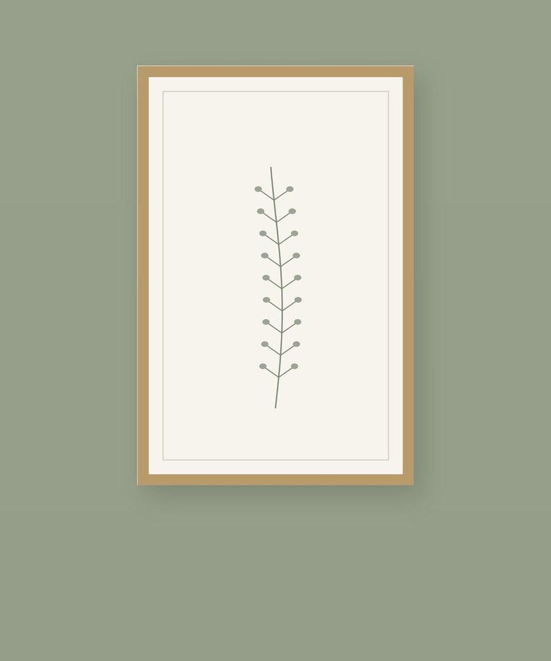 Single Stem — Japandi Printable Wall Art, Digital Download | Calm & Oak image 2