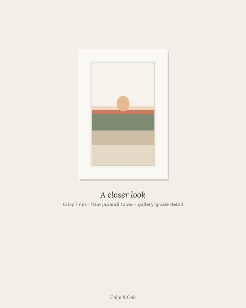 Tonal Horizon — Japandi Printable Wall Art, Digital Download | Calm & Oak image 5