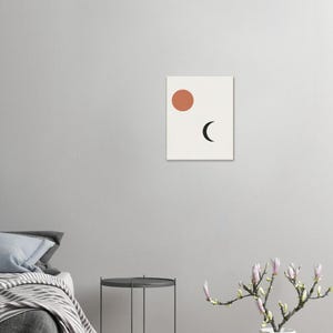 Sun and Moon — Celestial Pair Japandi Canvas Print, Minimalist Neutral | Calm & Oak imagen 3