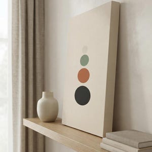 Balance — Stacked Stones Japandi Canvas Print, Minimalist Neutral | Calm & Oak image 7