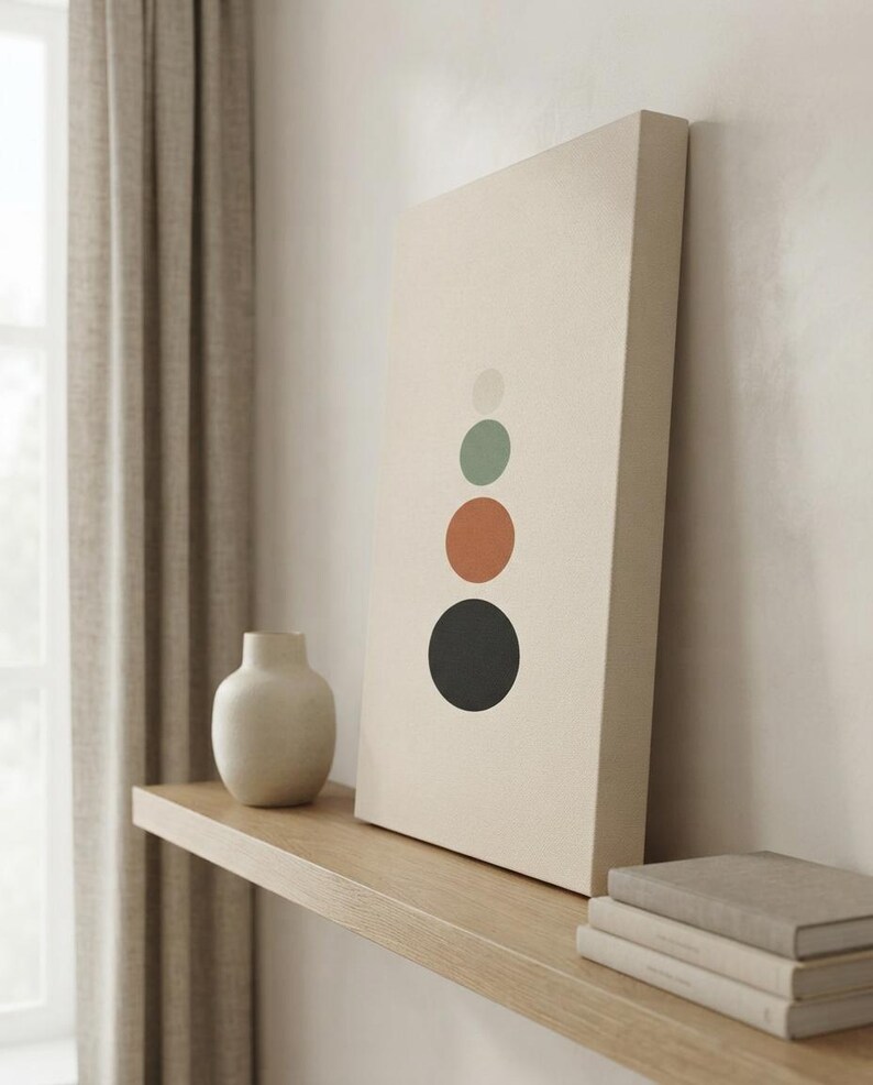 Balance — Stacked Stones Japandi Canvas Print, Minimalist Neutral | Calm & Oak image 7