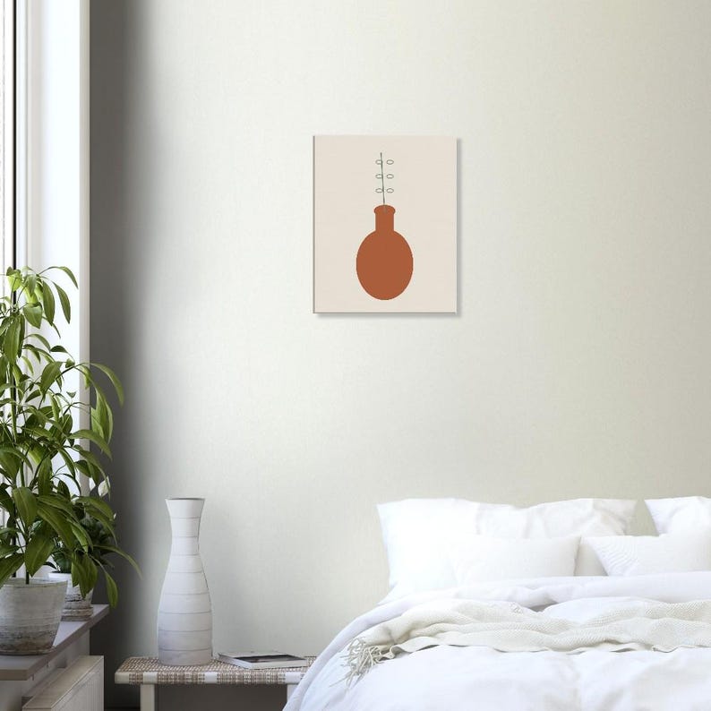 Vessel — Stoneware Vase Japandi Canvas Print, Minimalist Neutral | Calm & Oak image 7