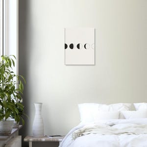 Moon Phases — Celestial Japandi Canvas Print, Minimalist Neutral | Calm & Oak image 7