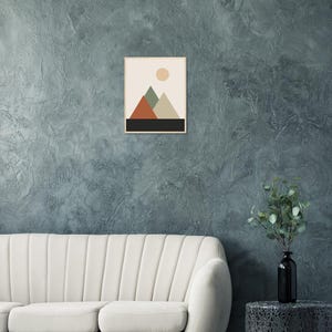 Mountain — Layered Peaks Japandi Framed Print, Minimalist Neutral | Calm & Oak image 10
