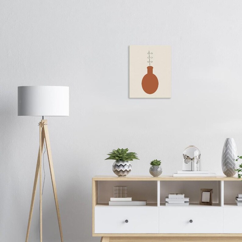 Vessel — Stoneware Vase Japandi Canvas Print, Minimalist Neutral | Calm & Oak image 5
