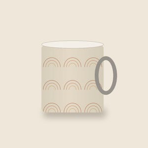 Sun Arch Boho Ceramic Mug 11oz | Sun Arcs by Calm & Oak image 6