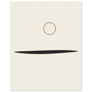 Ink Horizon — Sumi Brushstroke Japandi Wall Art Print, Minimalist Neutral | Calm & Oak image 3