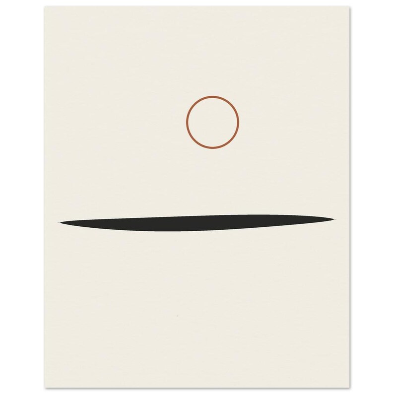 Ink Horizon — Sumi Brushstroke Japandi Wall Art Print, Minimalist Neutral | Calm & Oak image 3