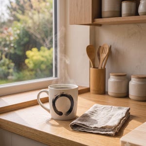 Sumi-e Ensō keramische mok 11oz | Ens van Calm & Oak afbeelding 9