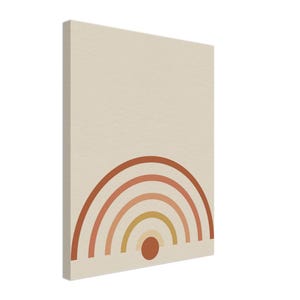 Rising Sun — Boho Arch Japandi Canvas Print, Minimalist Neutral | Calm & Oak image 1