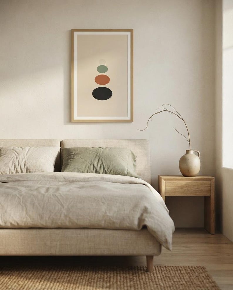 Balance — Stacked Stones Japandi Wall Art Print, Minimalist Neutral | Calm & Oak image 3