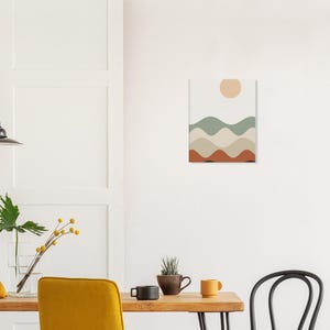 Layered Hills — Abstract Landscape Japandi Canvas Print, Minimalist Neutral | Calm & Oak image 3