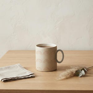 Sun Arch Boho Ceramic Mug 11oz | Sun Arcs by Calm & Oak image 1