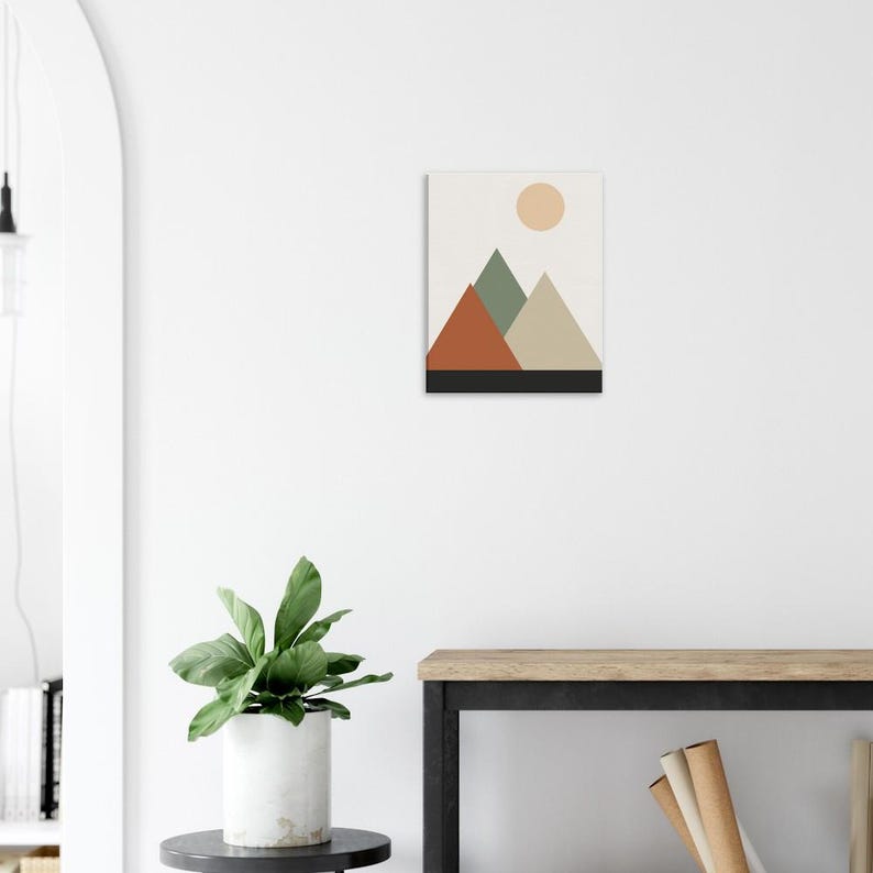 Mountain — Layered Peaks Japandi Canvas Print, Minimalist Neutral | Calm & Oak image 8