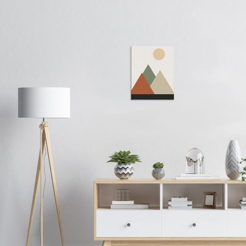 Mountain — Layered Peaks Japandi Canvas Print, Minimalist Neutral | Calm & Oak image 5