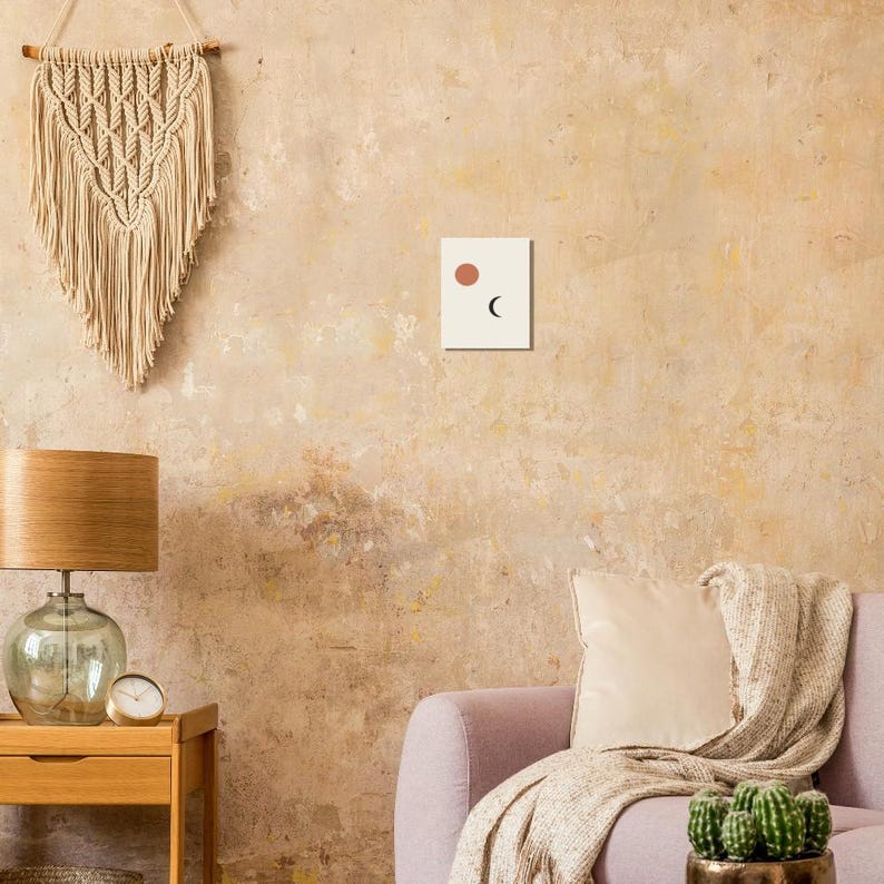 Sun and Moon Print, Japandi Celestial Wall Art, Minimalist Neutral Decor, Above Bed | Calm & Oak bild 7