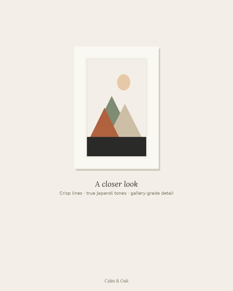 Mountain — Japandi Printable Wall Art, Digital Download | Calm & Oak image 3