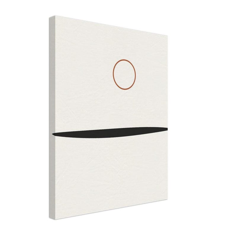 Ink Horizon — Sumi Brushstroke Japandi Canvas Print, Minimalist Neutral | Calm & Oak imagen 1