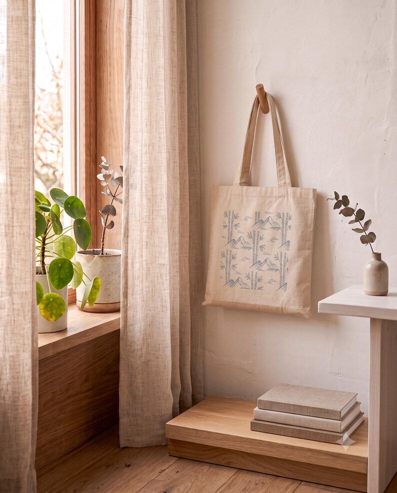 Seigaiha Wave Canvas Tote Bag | Seigaiha by Calm & Oak image 9