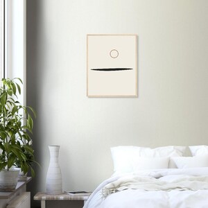 Ink Horizon — Sumi Brushstroke Japandi Framed Print, Minimalist Neutral | Calm & Oak image 7