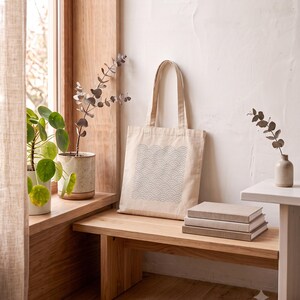 Seigaiha Wave Canvas Tote Bag | Seigaiha by Calm & Oak image 8