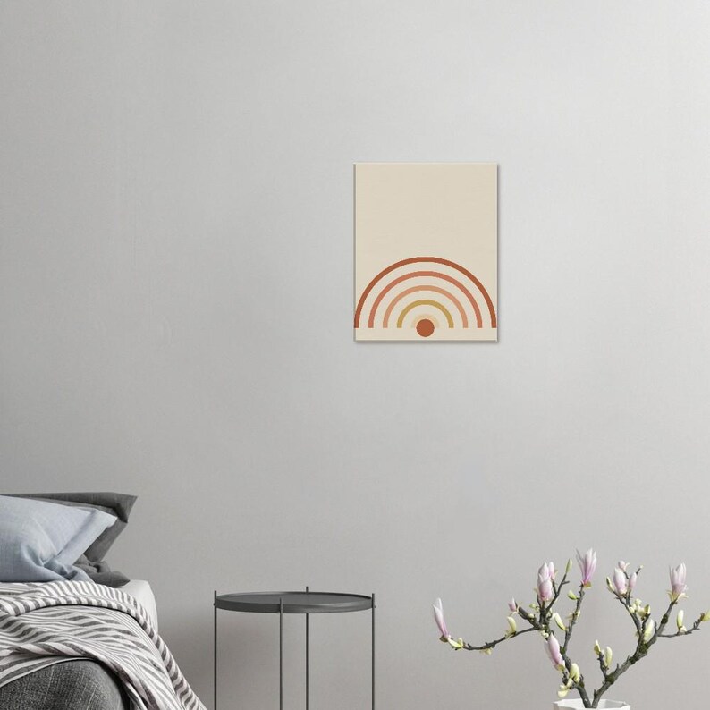 Rising Sun — Boho Arch Japandi Canvas Print, Minimalist Neutral | Calm & Oak image 3