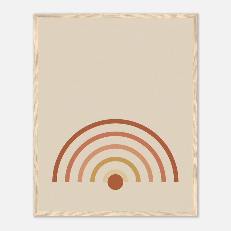 Rising Sun — Boho Arch Japandi Framed Print, Minimalist Neutral | Calm & Oak image 2