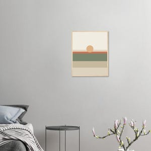 Tonal Horizon — Colour-Field Landscape Japandi Framed Print, Minimalist Neutral | Calm & Oak image 3