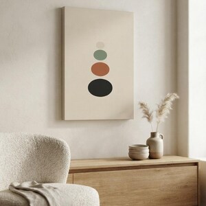 Balance — Stacked Stones Japandi Canvas Print, Minimalist Neutral | Calm & Oak image 3
